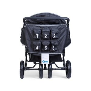 Poussette 6 places SIX SEATER + housse de pluie + Sun canopies Childhome noir