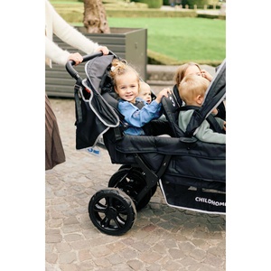 Poussette 6 places SIX SEATER + housse de pluie + Sun canopies Childhome noir