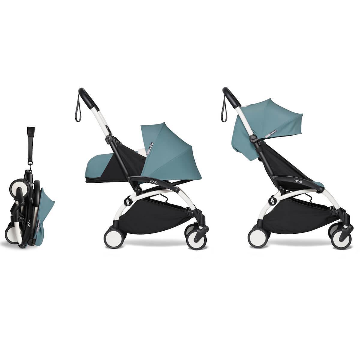 Poussette BABYZEN YOYO² complète 0+ et 6+ blanc-aqua