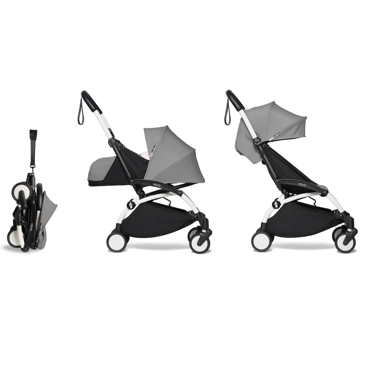 Poussette BABYZEN YOYO² complète 0+ et 6+ blanc-gris
