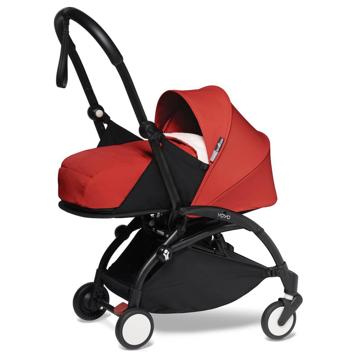 Poussette BABYZEN YOYO² complète 0+/6+ et nacelle noir-rouge