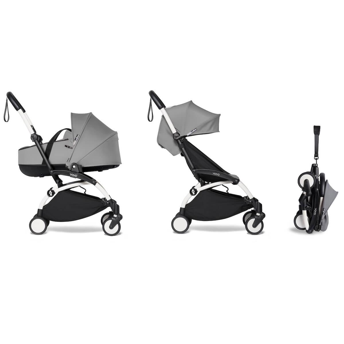 Poussette BABYZEN YOYO² complète nacelle 6+ blanc-gris