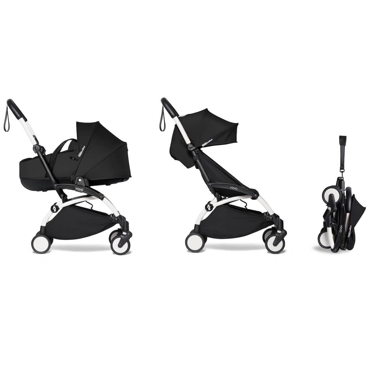 Poussette BABYZEN YOYO² complète nacelle 6+ blanc-noir
