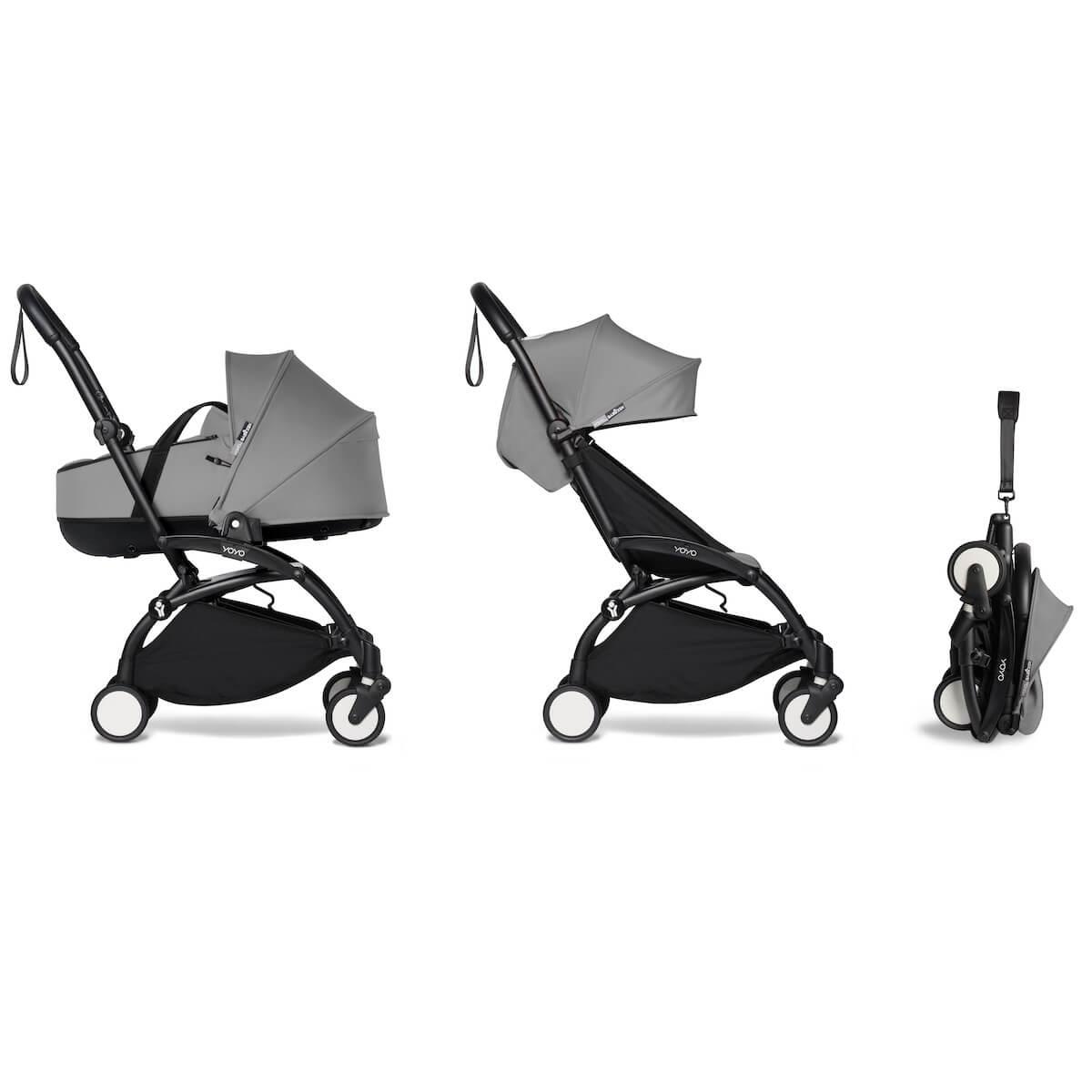Poussette BABYZEN YOYO² complète nacelle 6+ noir-gris