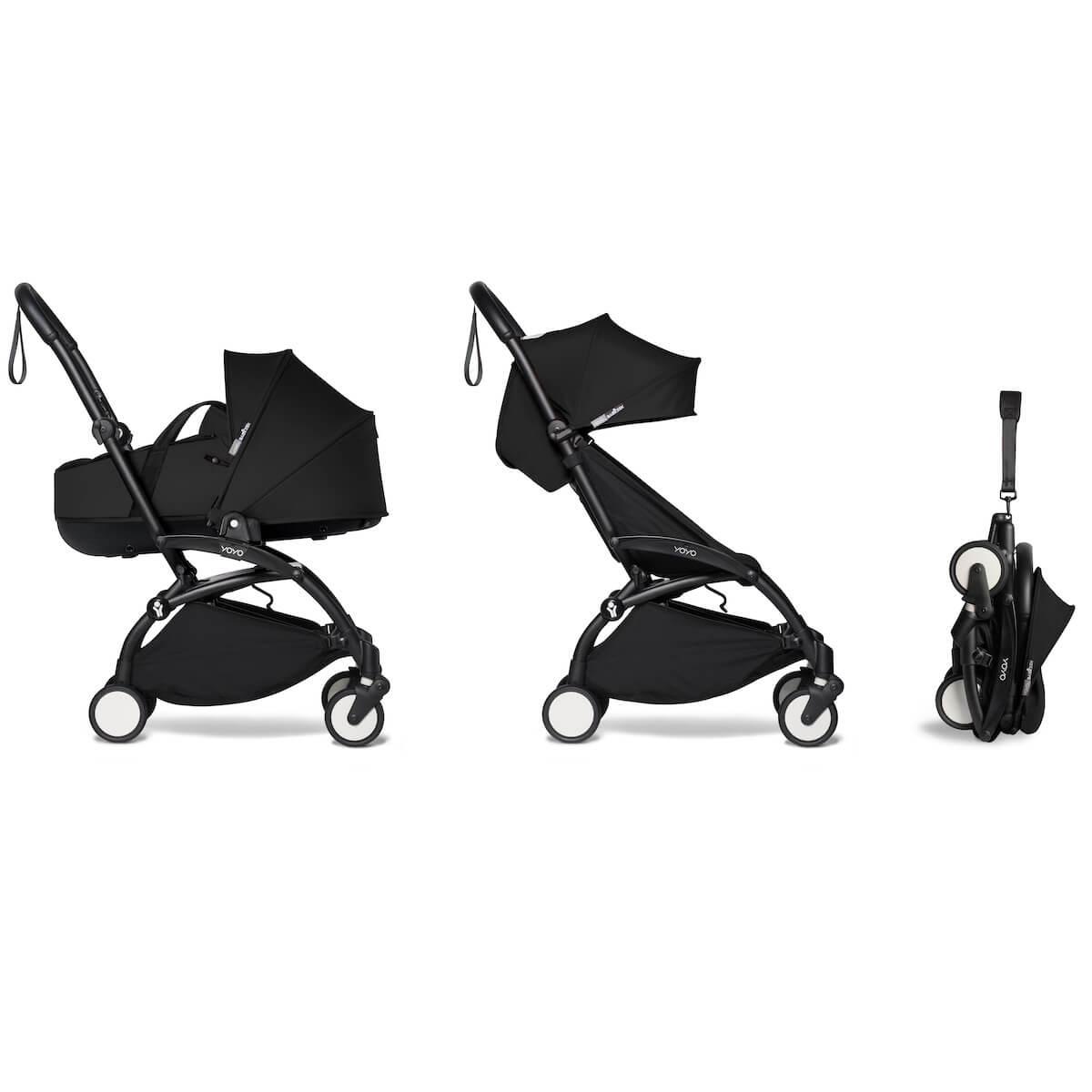 Poussette BABYZEN YOYO² complète nacelle 6+ noir-noir