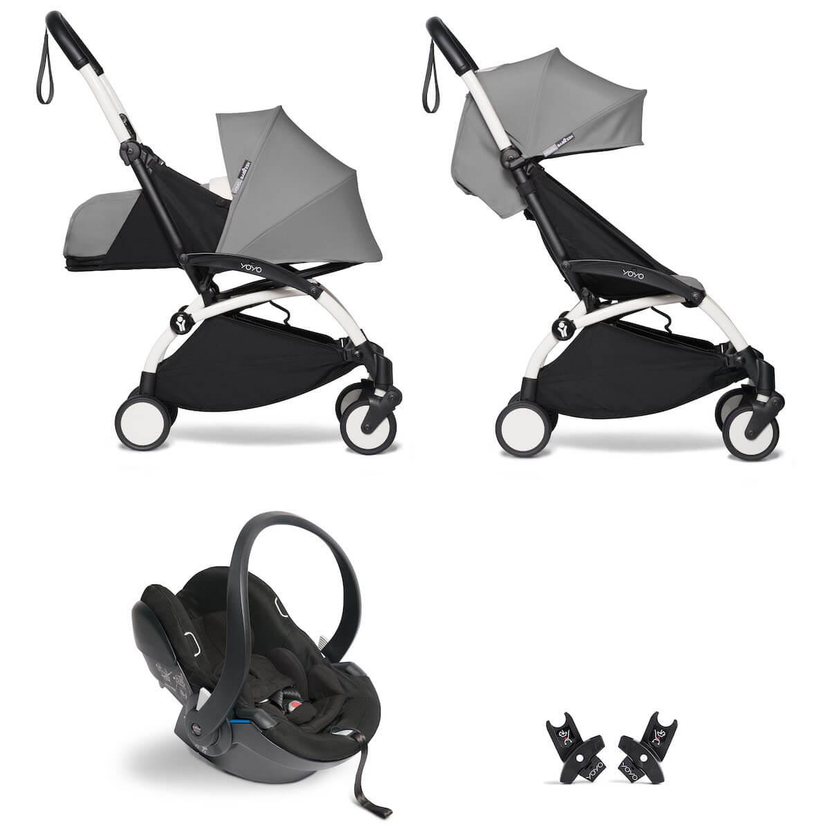 Poussette BABYZEN YOYO² tout en un 0+/6+ et siège auto blanc-gris