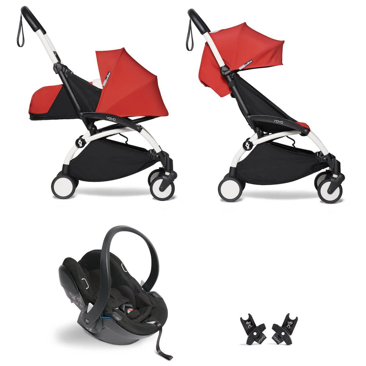 Poussette BABYZEN YOYO² tout en un 0+/6+ et siège auto blanc-rouge