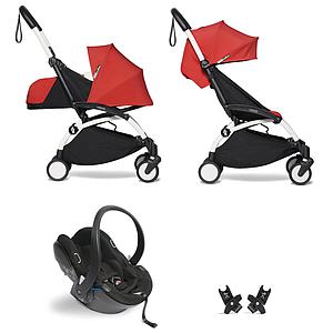 Poussette BABYZEN YOYO² tout en un 0+/6+ et siège auto blanc-rouge