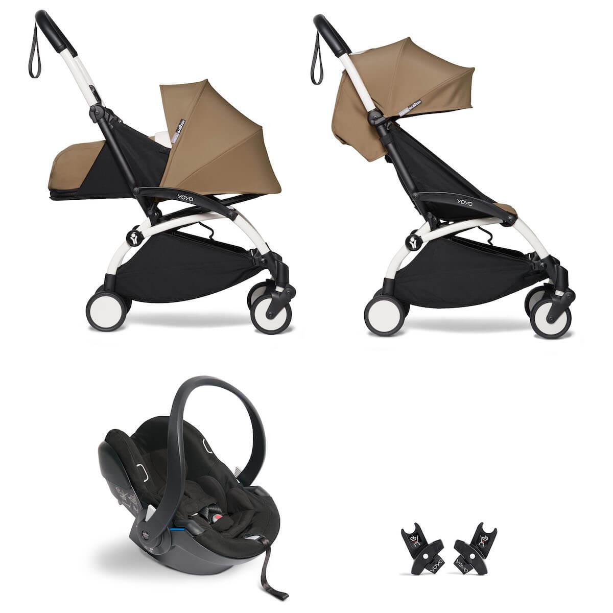 Poussette BABYZEN YOYO² tout en un 0+/6+ et siège auto blanc-toffee