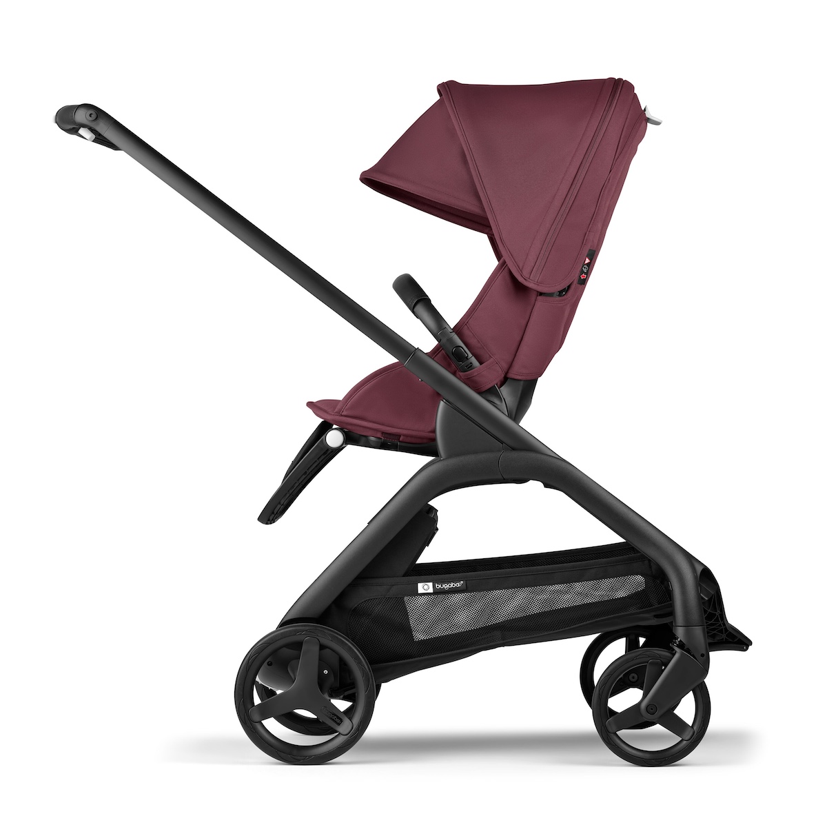 Poussette Bugaboo Dragonfly noir rouge cerise-rouge cerise