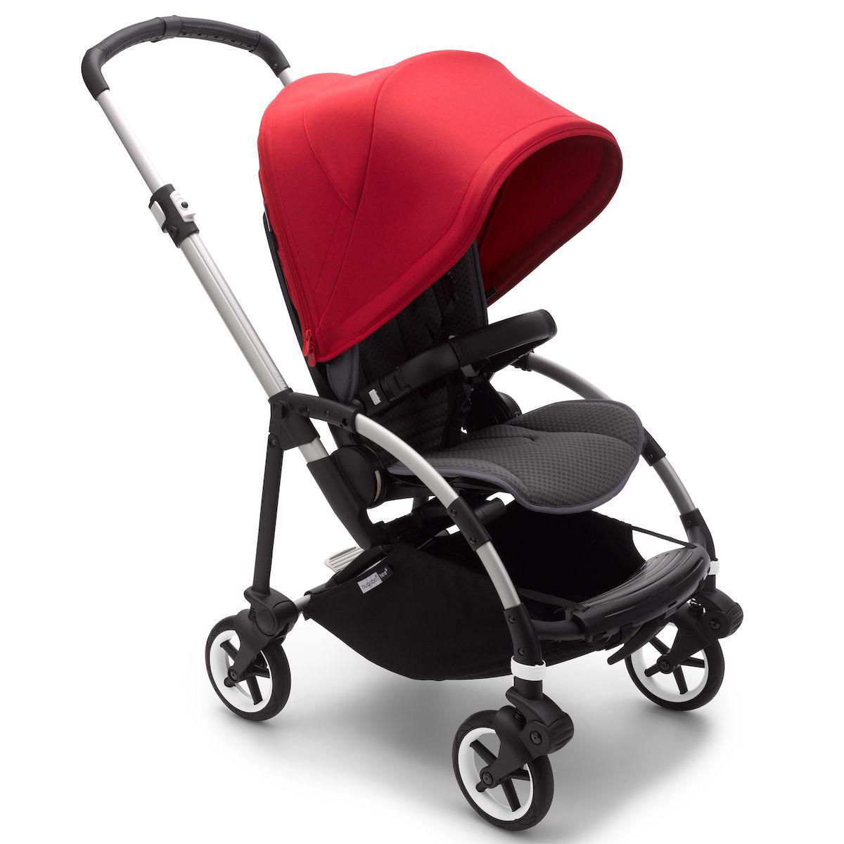 Poussette complète bugaboo BEE6 alu-gris rouge