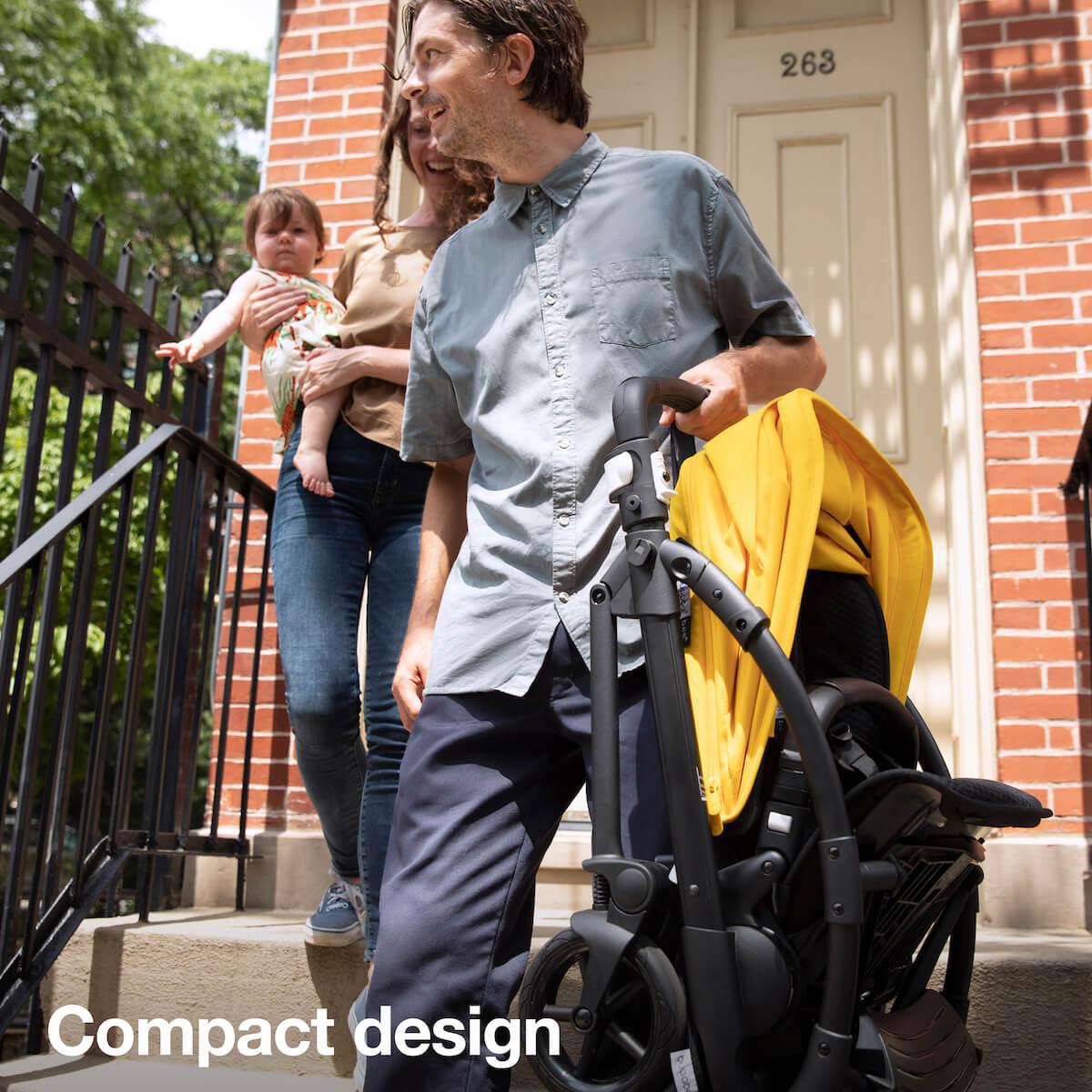 Poussette complète bugaboo BEE6 noir-gris lemon