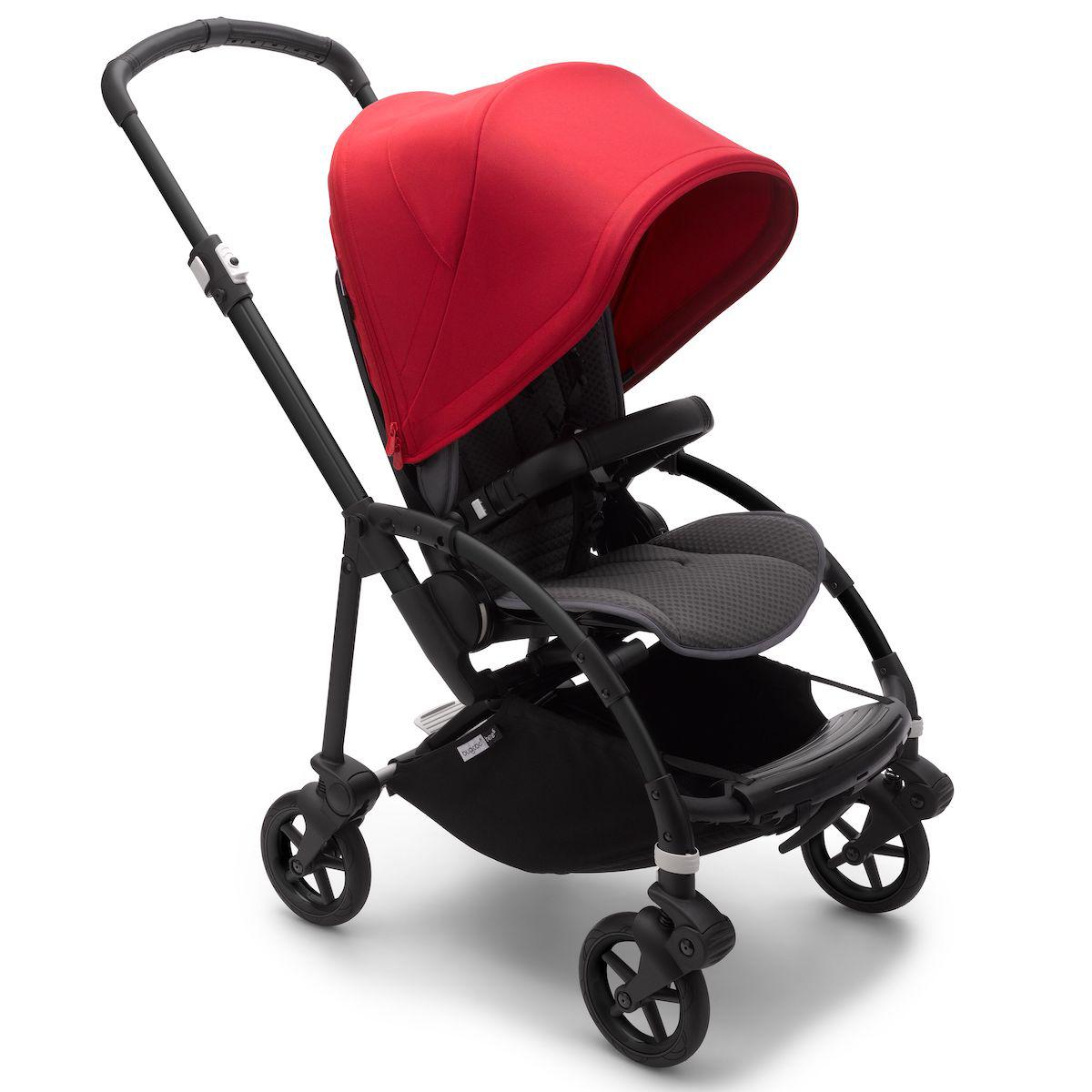 Poussette complète bugaboo BEE6 noir-gris rouge
