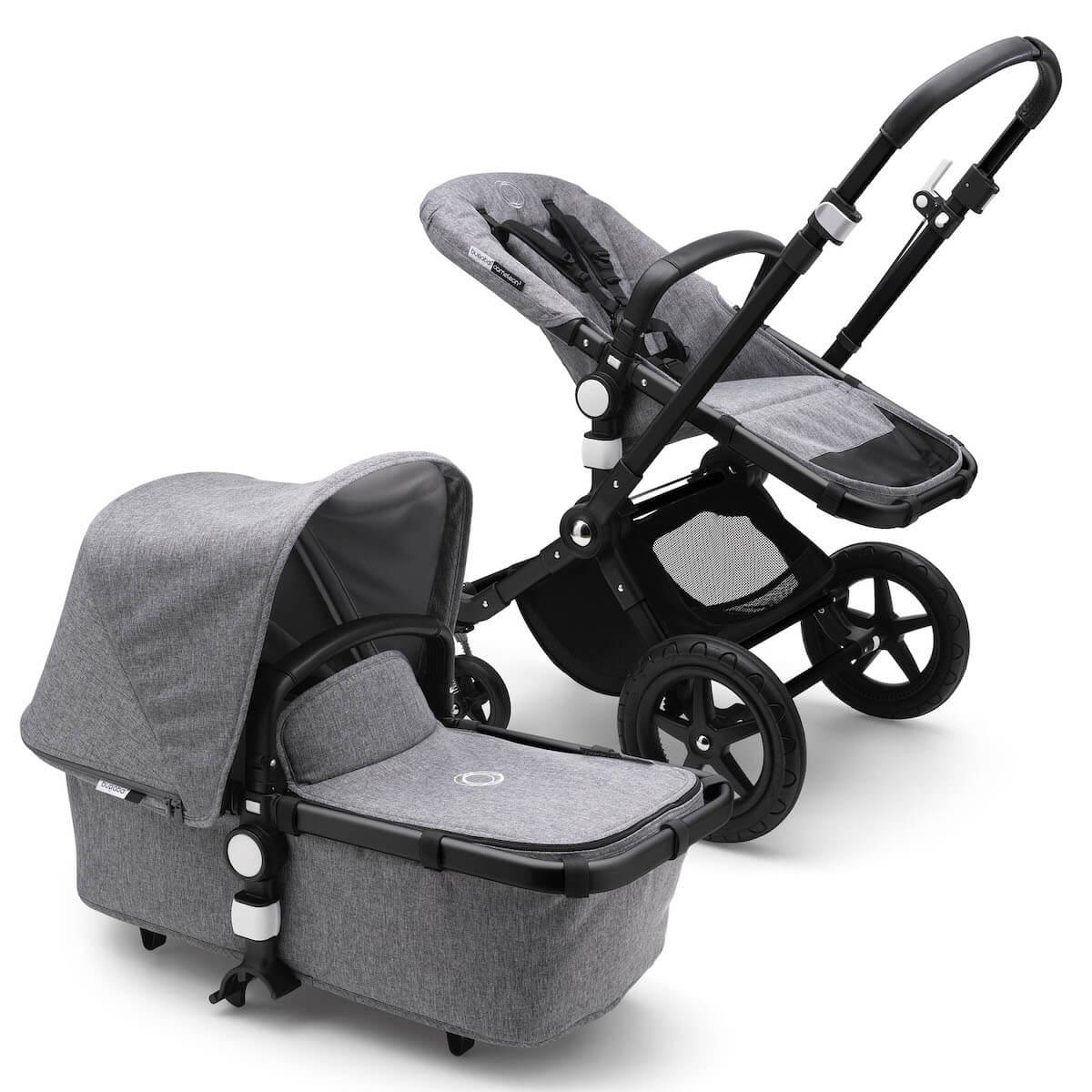 Poussette complète Bugaboo CAMELEON3plus noir-grey mélange-grey melan
