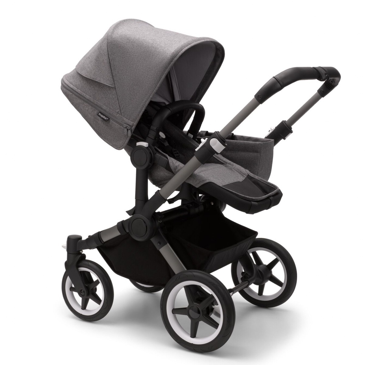 Poussette complète bugaboo DONKEY 5 MONO Graphite-gris chiné-gris chiné