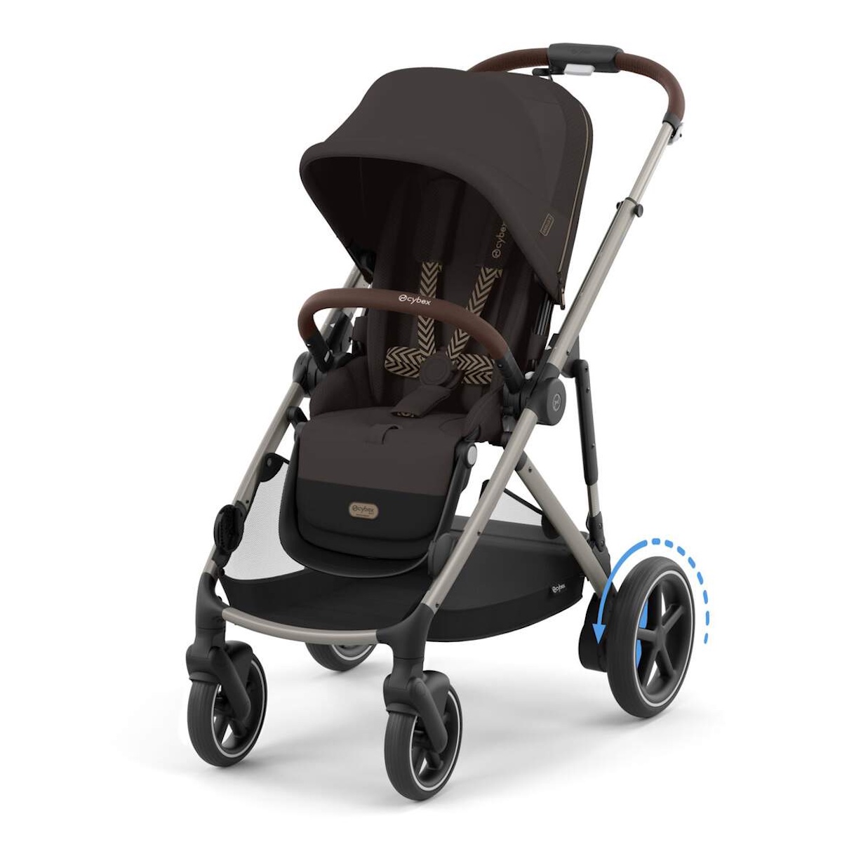 Poussette complète eGAZELLE S Cybex Taupe Chocolate Brown