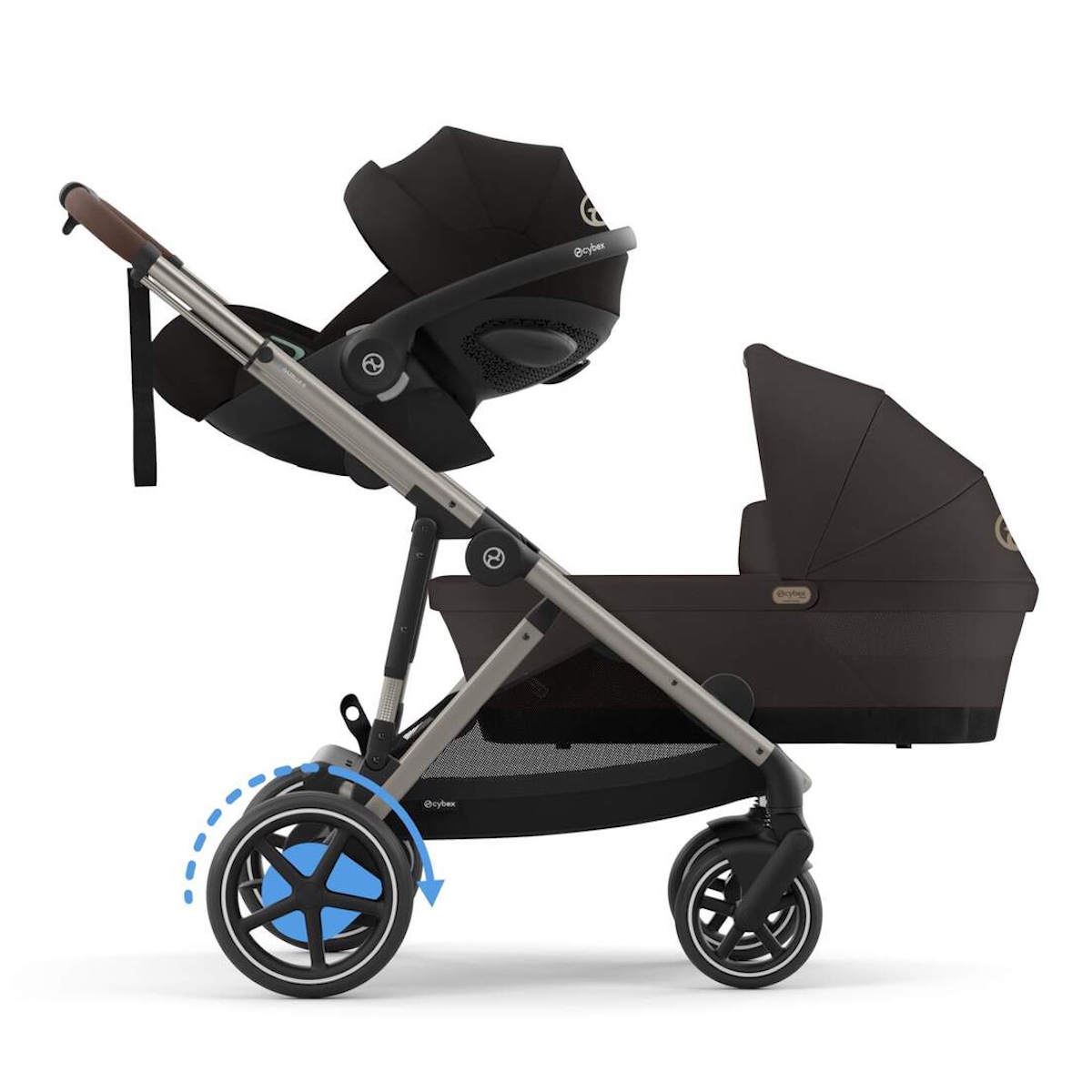 Poussette complète eGAZELLE S Cybex Taupe Chocolate Brown