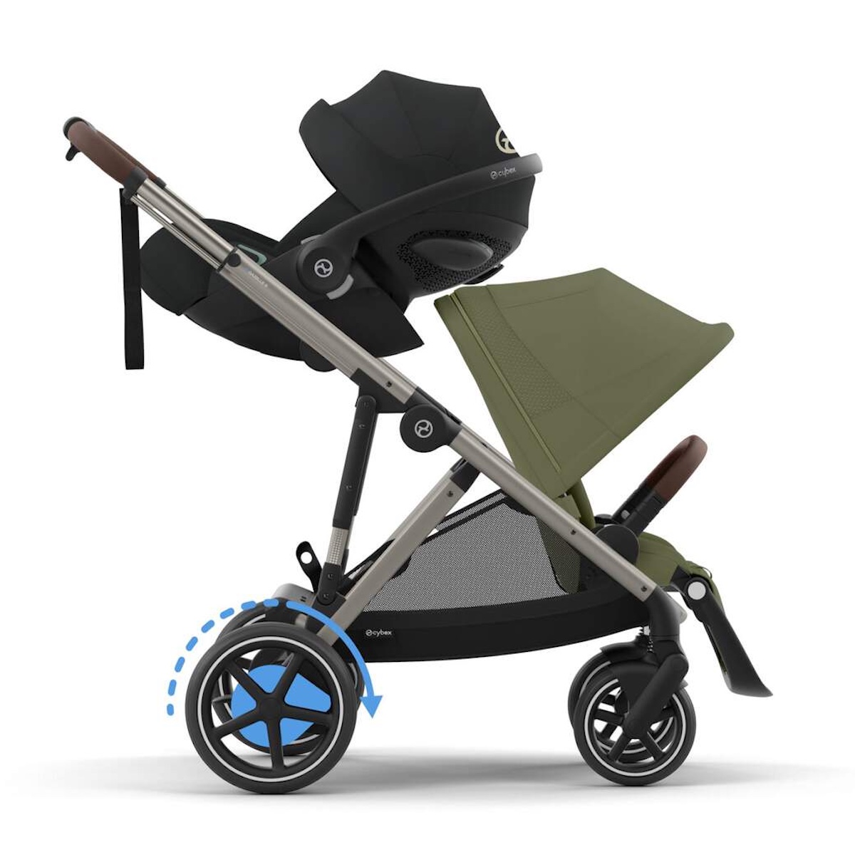 Poussette complète eGAZELLE S Cybex Taupe Moss green