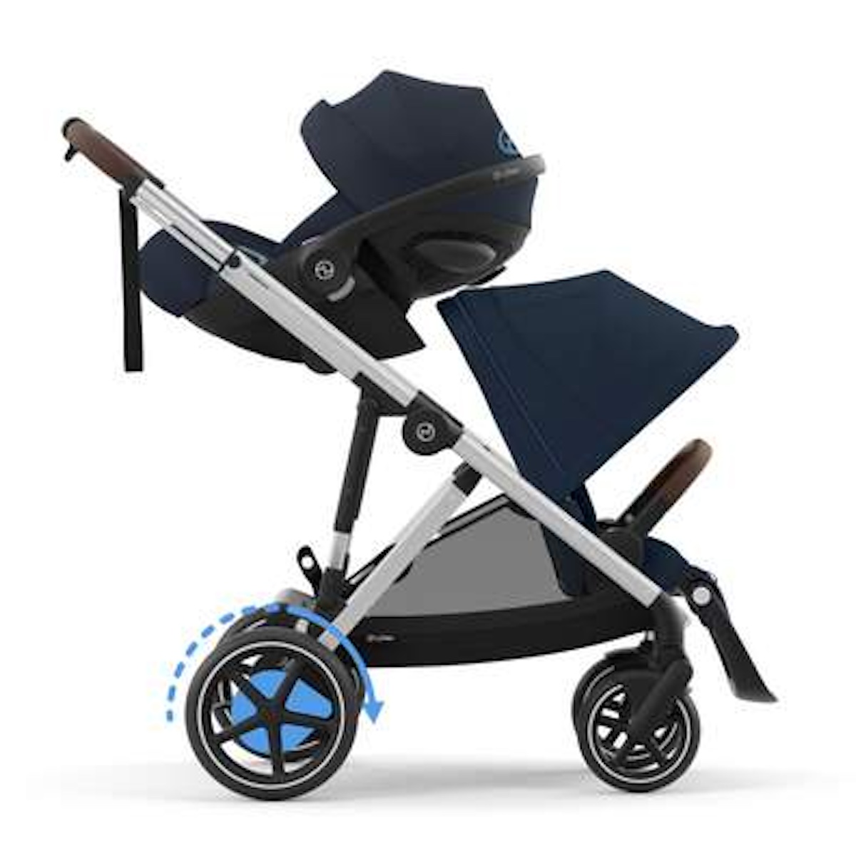 Poussette complète eGAZELLE S silver BP Cybex Ocean Blue