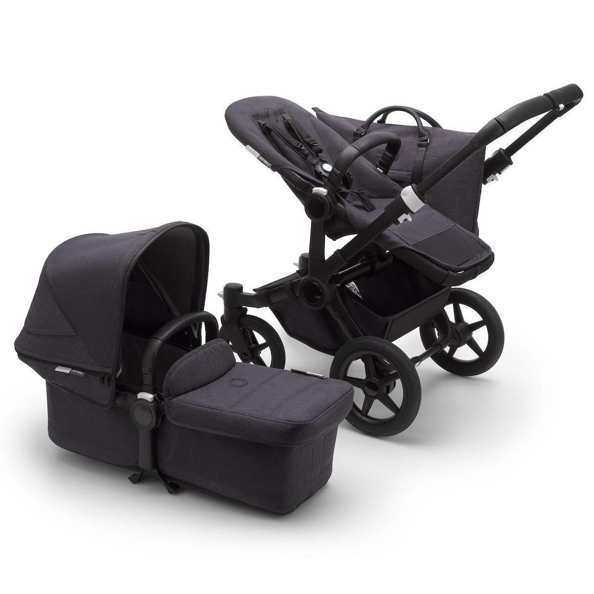 Poussette complète mono Bugaboo Donkey3 Mineral noir-washed black