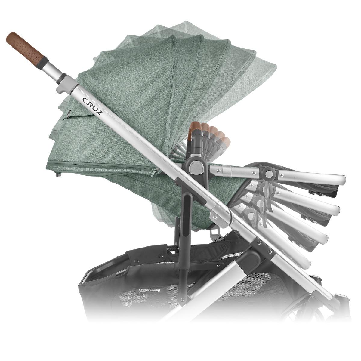 Poussette CRUZ V2 Uppababy Emmett green melée-silver-saddle leather