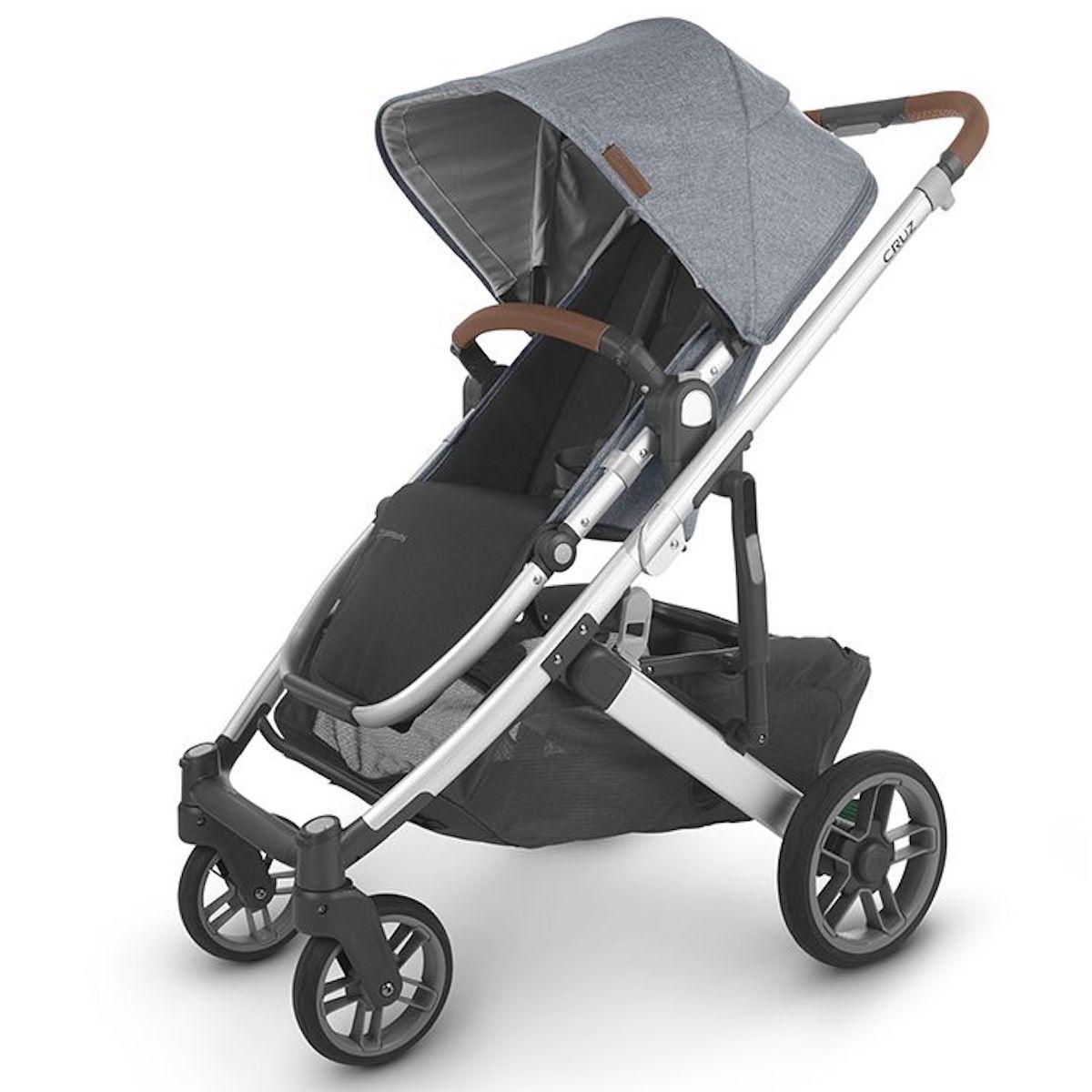 Poussette CRUZ V2 Uppababy Gregory bluegrey melée-silver-saddle leather