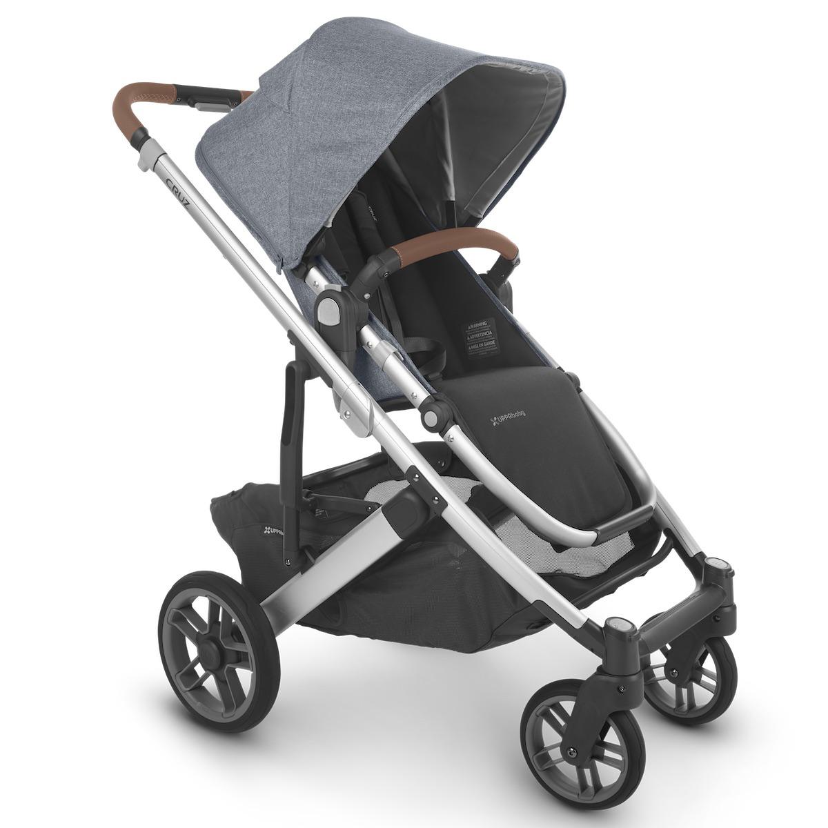 Poussette CRUZ V2 Uppababy Gregory bluegrey melée-silver-saddle leather