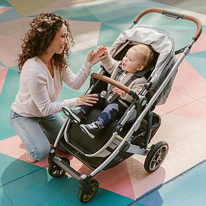 Poussette CRUZ V2 Uppababy Gregory bluegrey melée-silver-saddle leather