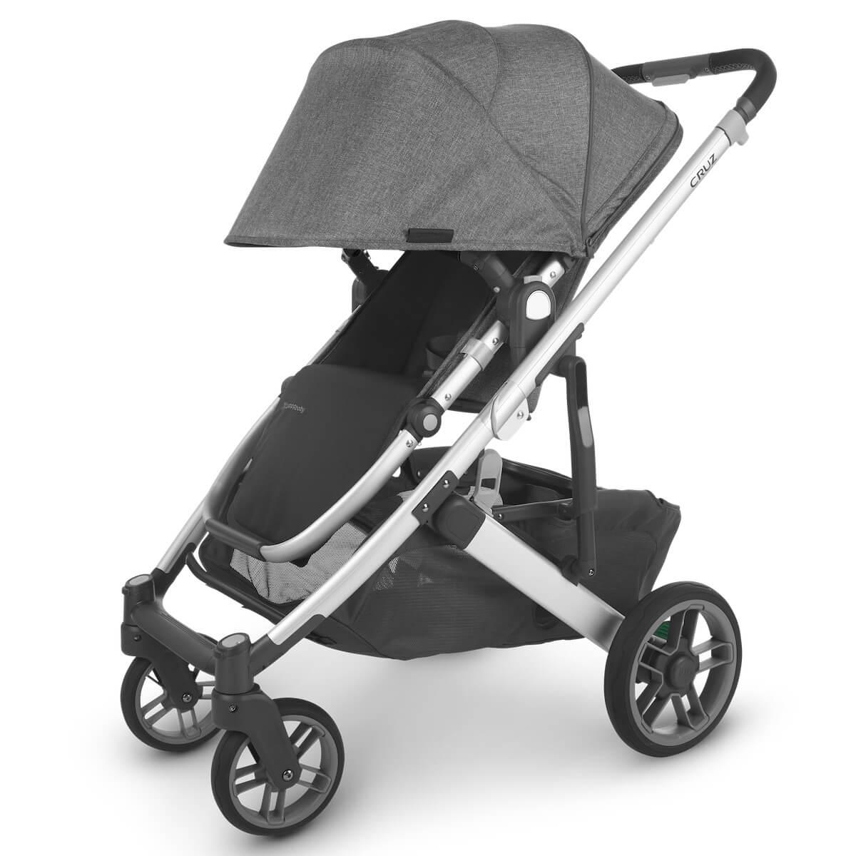Poussette CRUZ V2 Uppababy Jordan antraciet melée-silver-saddle leather