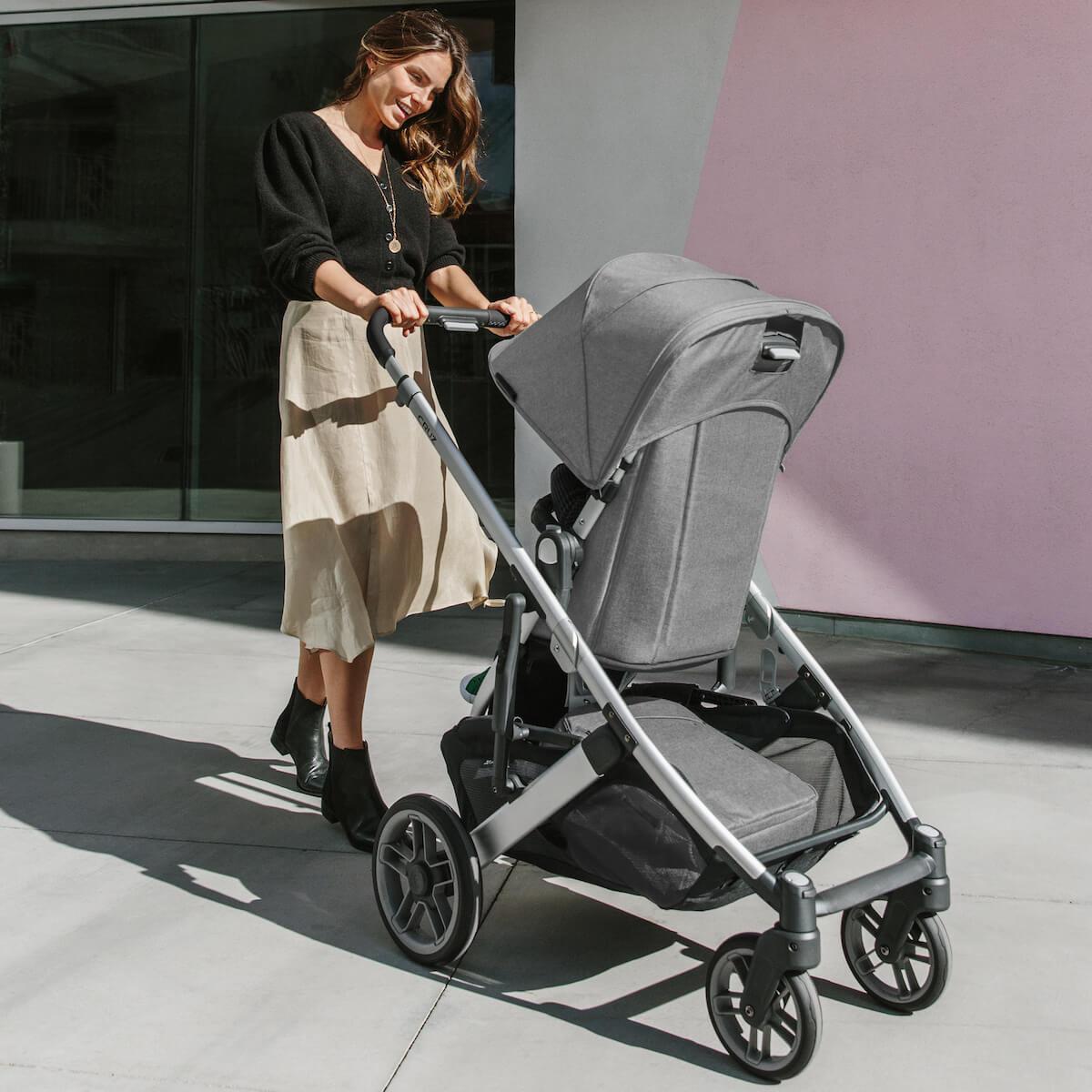 Poussette CRUZ V2 Uppababy Jordan antraciet melée-silver-saddle leather