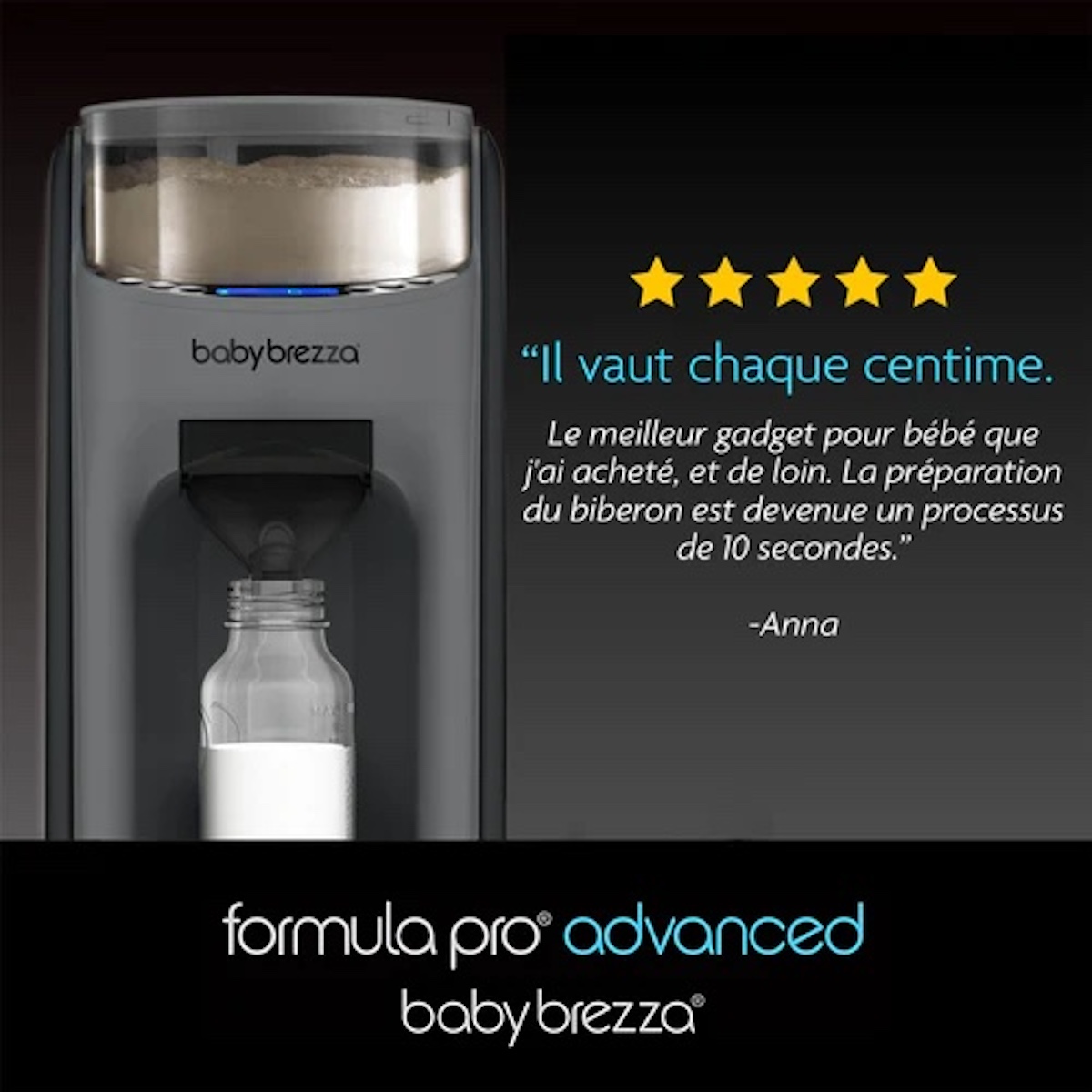 Préparateur de biberons automatique Formula Pro Advanced Baby Brezza All Black