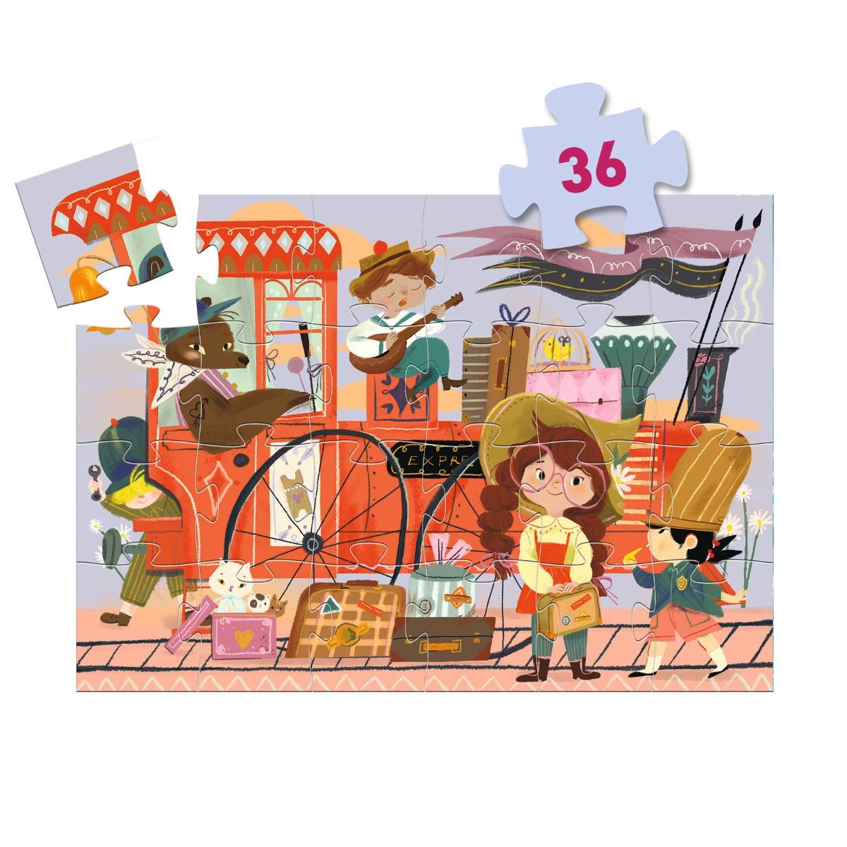 Puzz silhouette - Le voyage de Mia - 36 pcs Djeco