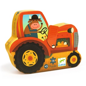 Puzz silhouette - Tracteur - 16 pcs Djeco