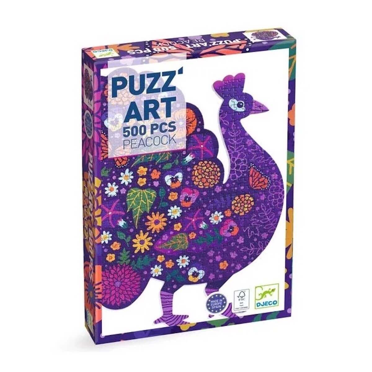 PUZZ'ART Peacock 500pcs Djeco