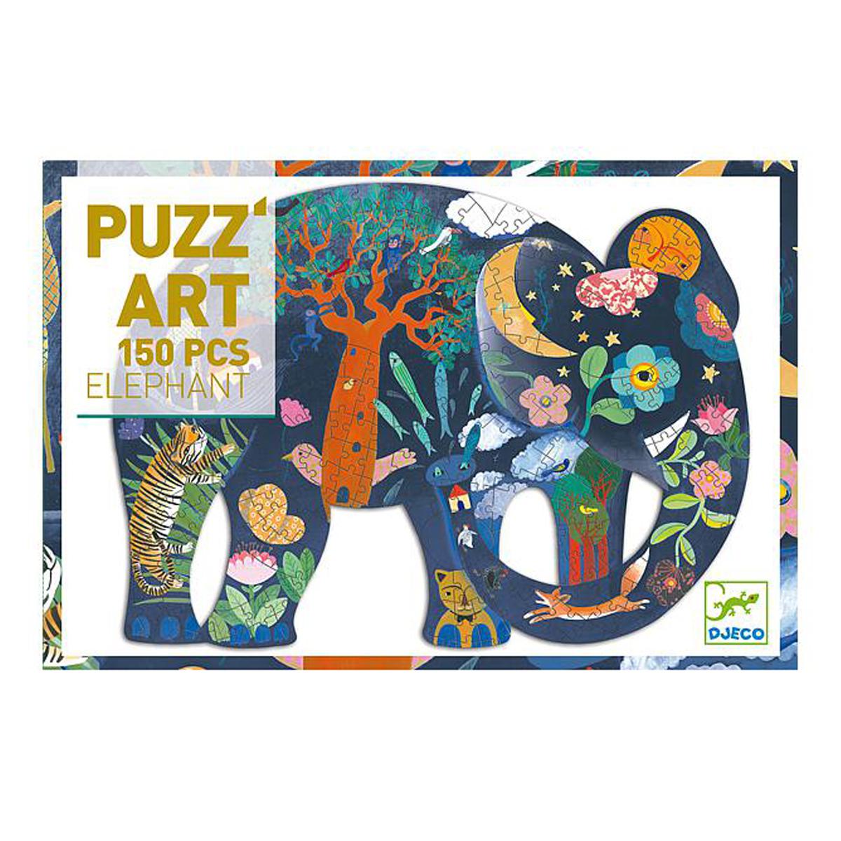 Puzzle 150pcs PUZZ'ART ELÉPHANT Djeco