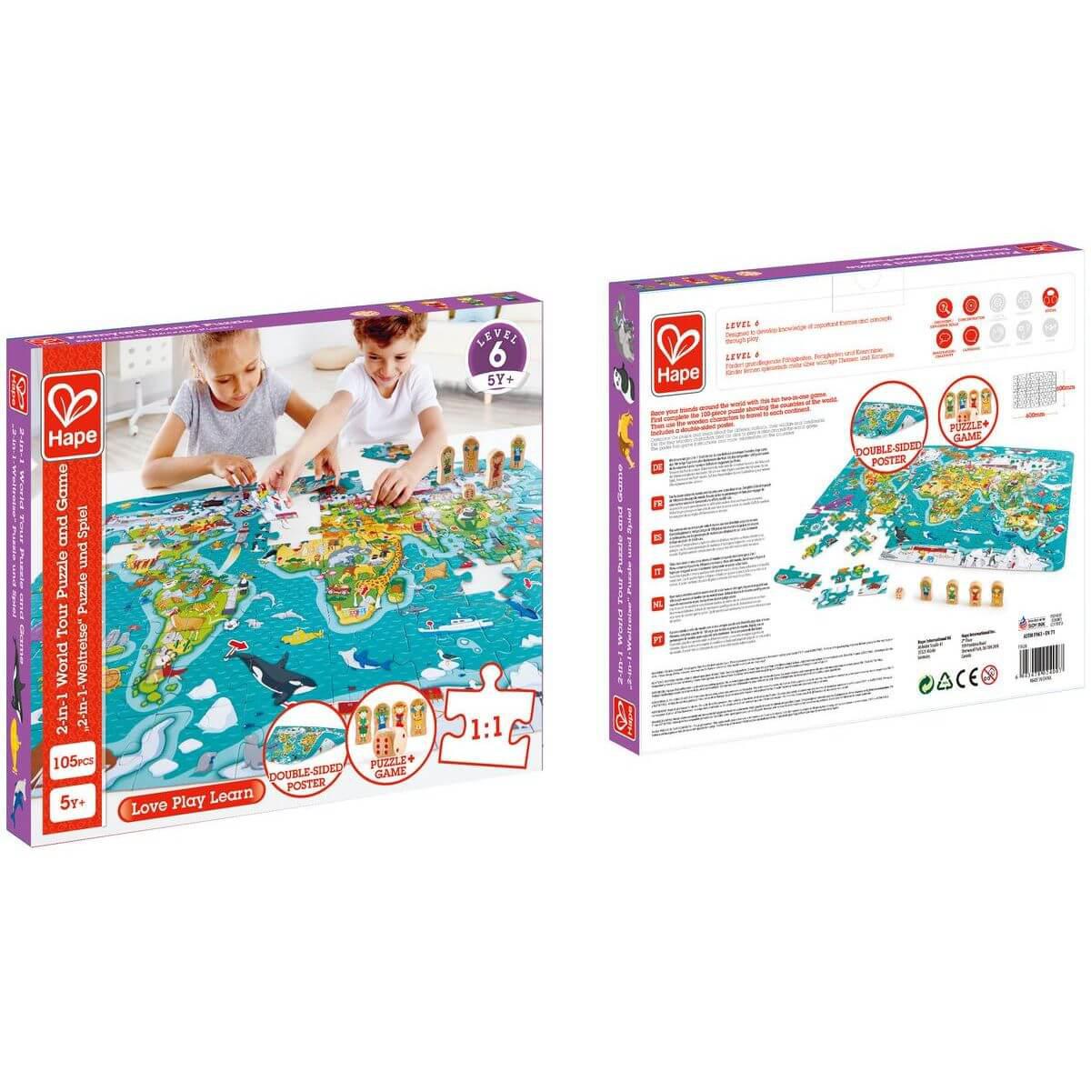 Puzzle 2-in-1 WORLD TOUR Hape