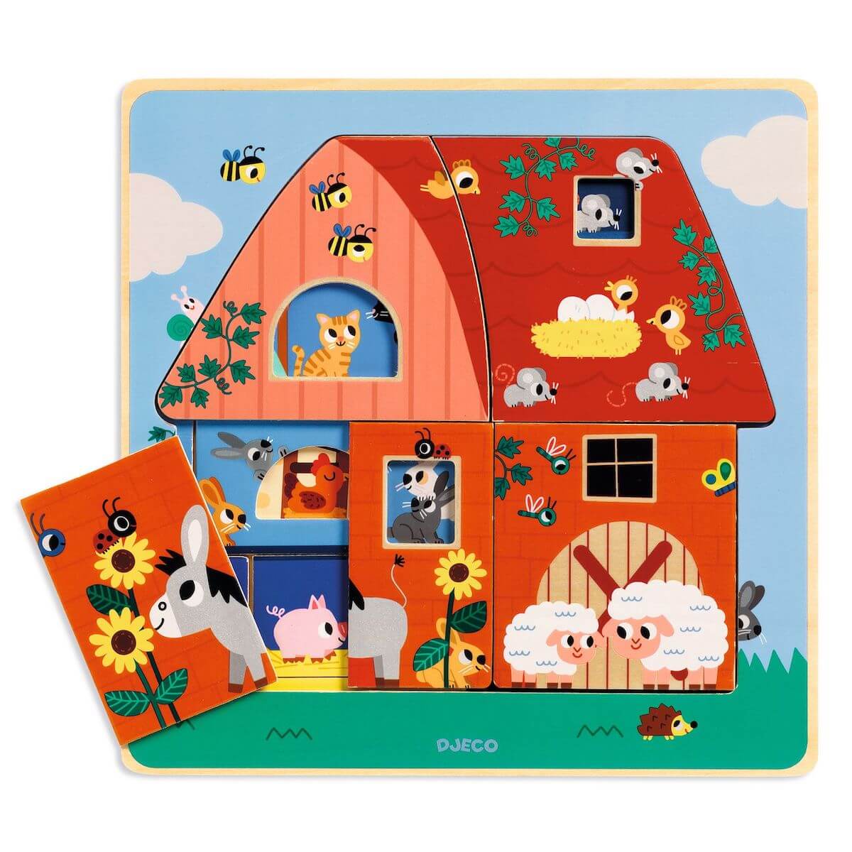 Puzzle 3 niveaux Chez Moo Djeco