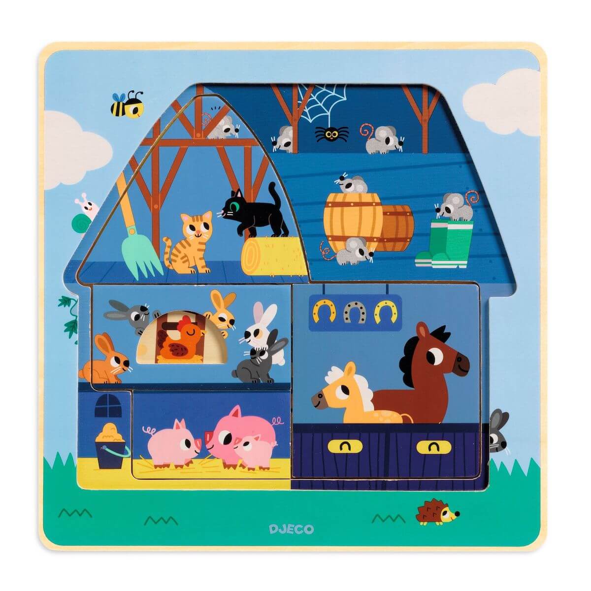 Puzzle 3 niveaux Chez Moo Djeco