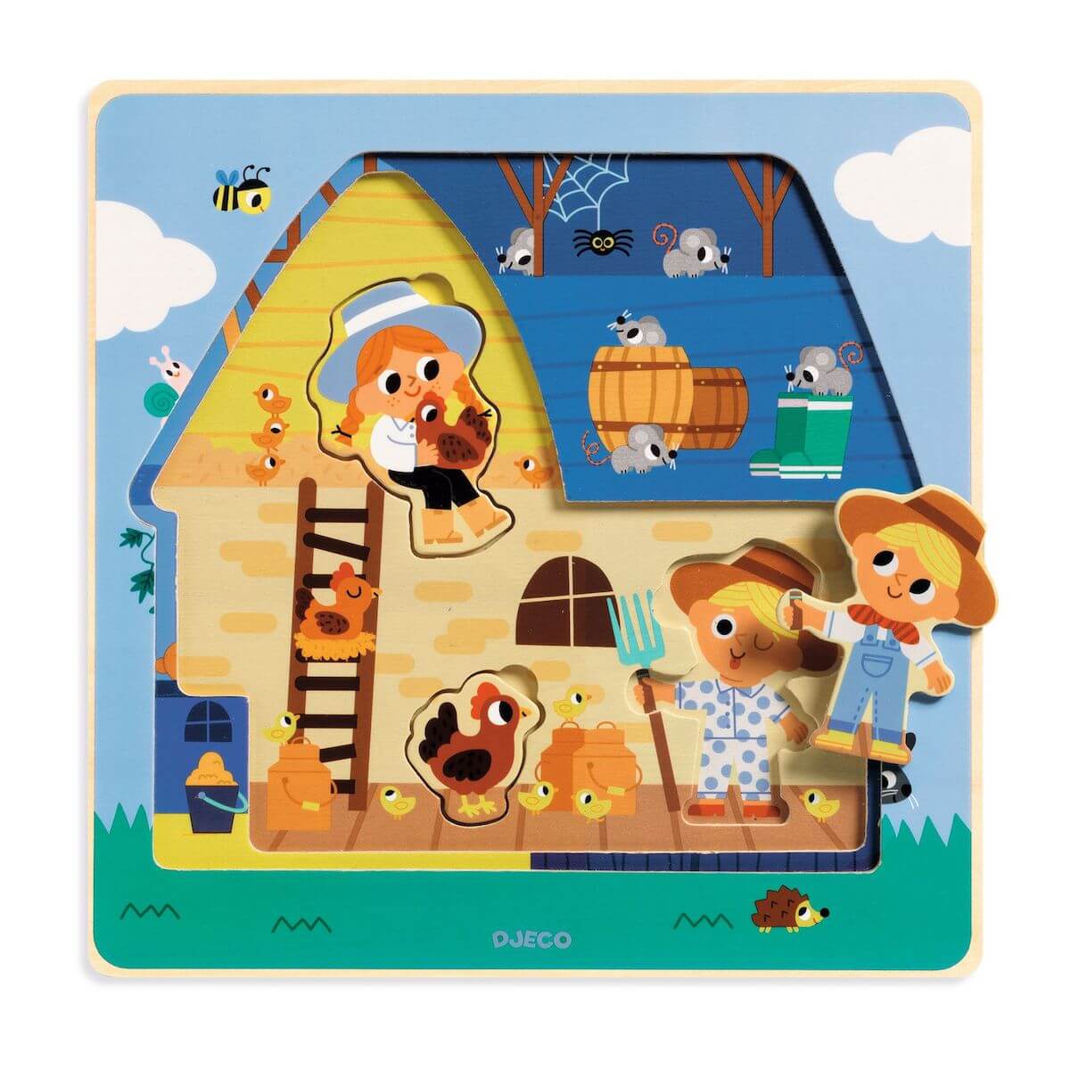 Puzzle 3 niveaux Chez Moo Djeco