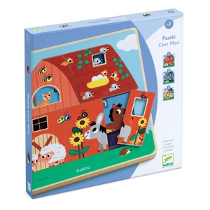 Puzzle 3 niveaux Chez Moo Djeco