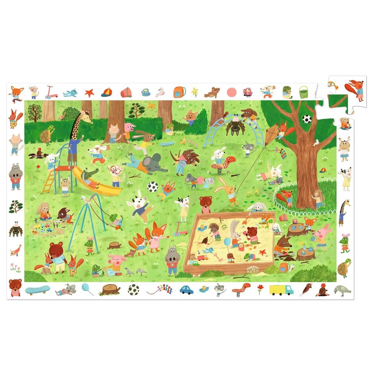 Puzzle 35pcs Le square des petits amis Djeco