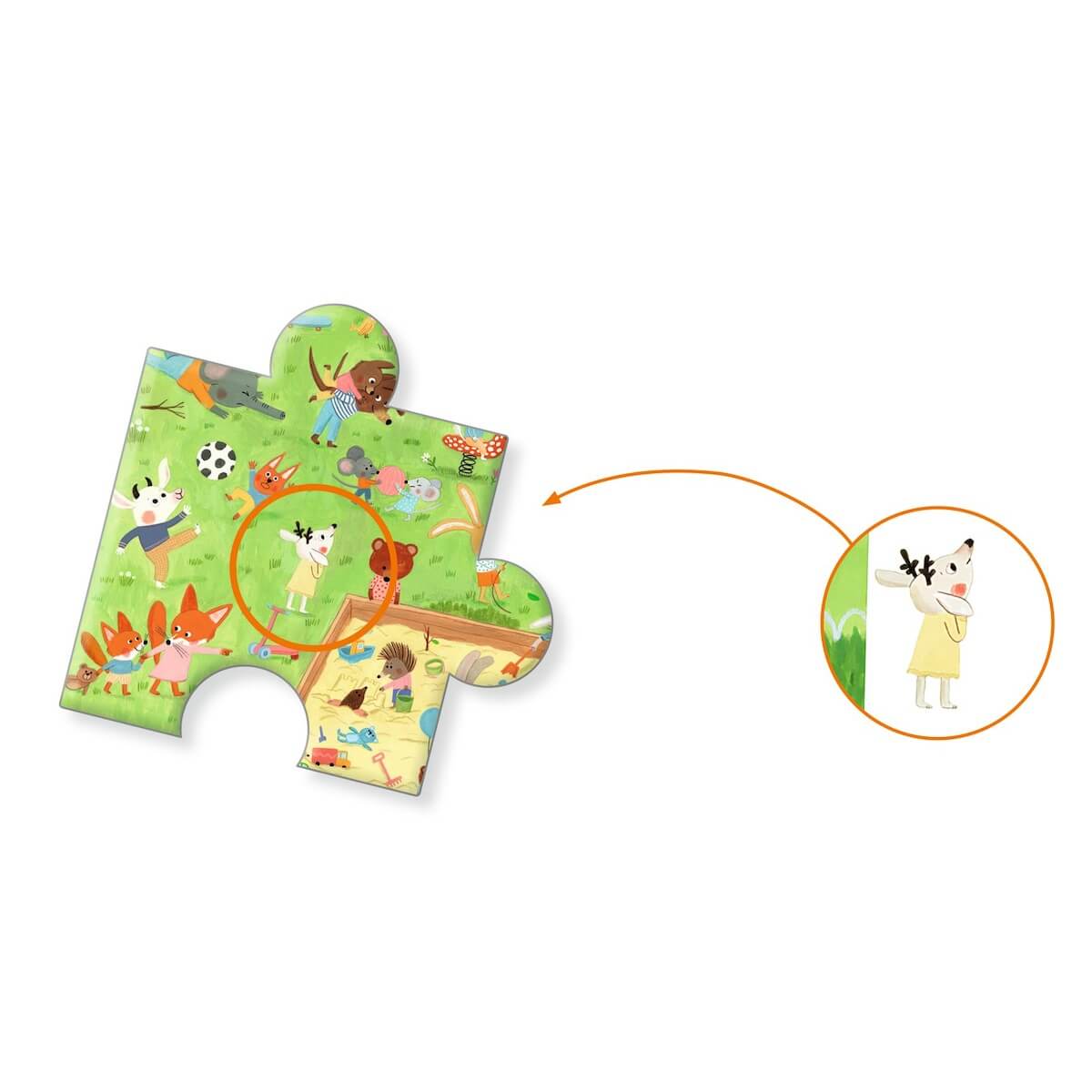 Puzzle 35pcs Le square des petits amis Djeco