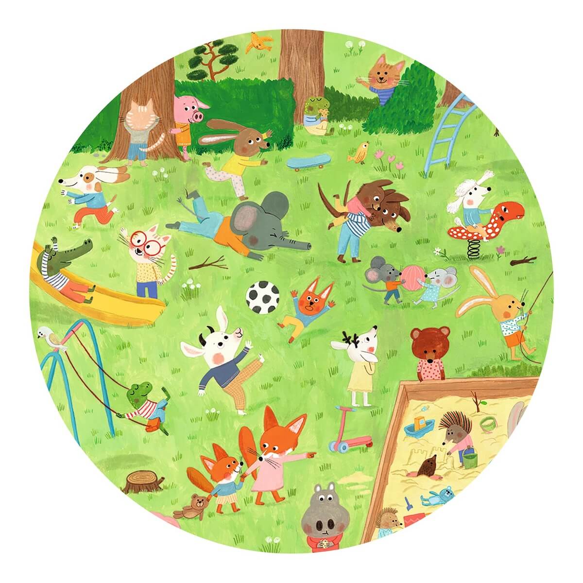 Puzzle 35pcs Le square des petits amis Djeco