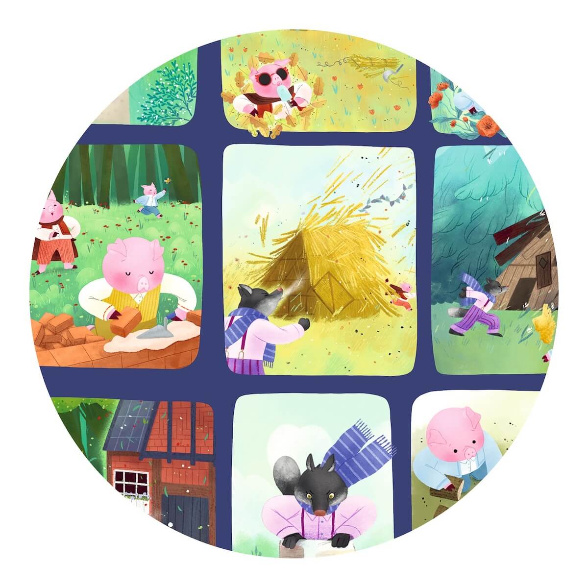 Puzzle 35pcs Les Trois Petits Cochons Djeco