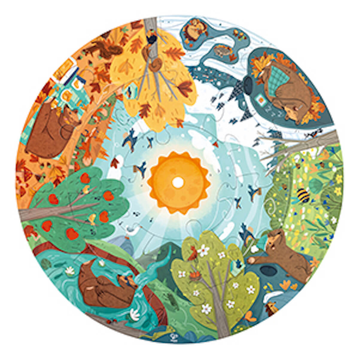 Puzzle circulaire 4 saisons Hape