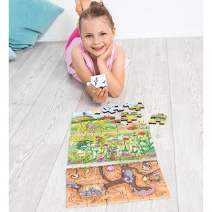 Puzzle de sol Découvre la prairie fleurie Beleduc