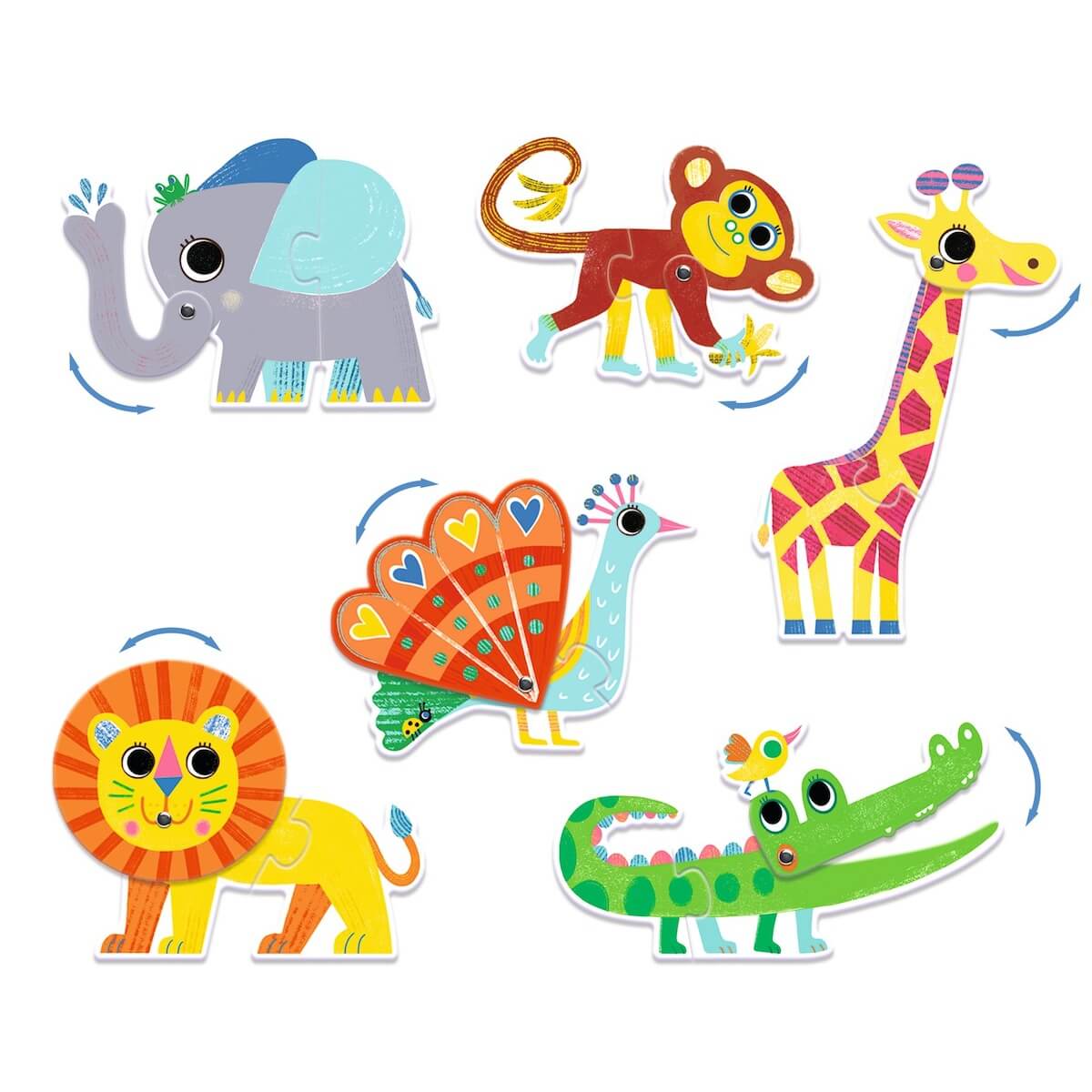 Puzzle duo Articulo Animaux Djeco