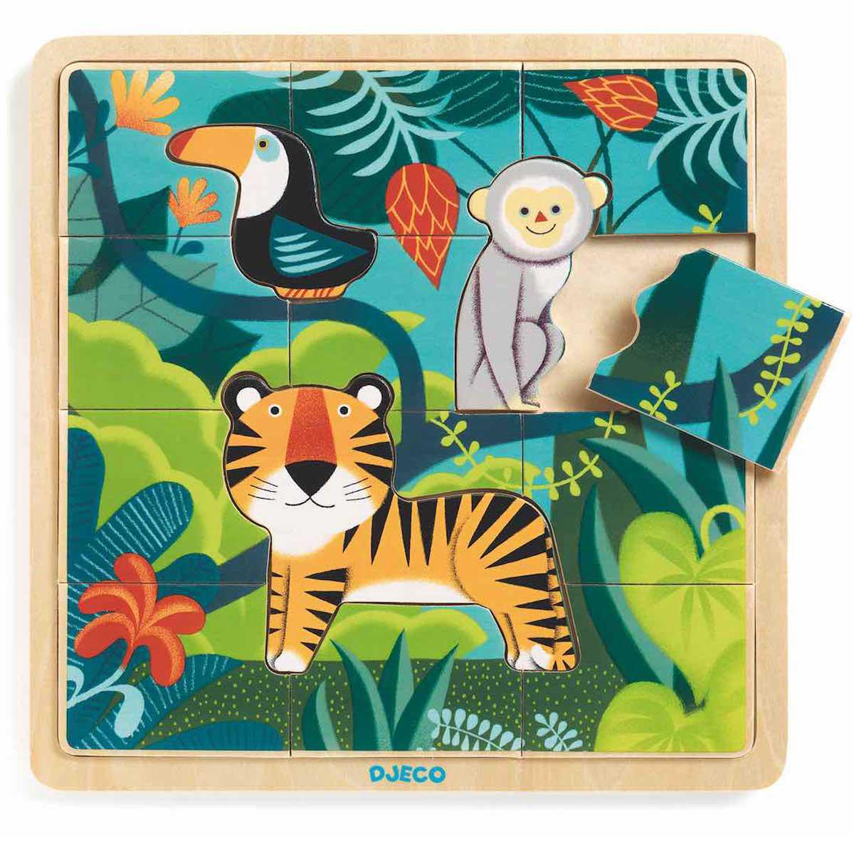 Puzzle éducatif bois JUNGLE Djeco