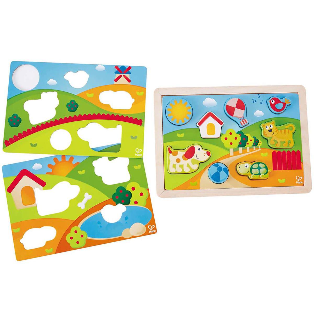 Puzzle encastrement 3-IN-1 SUNNY VALLEY Hape