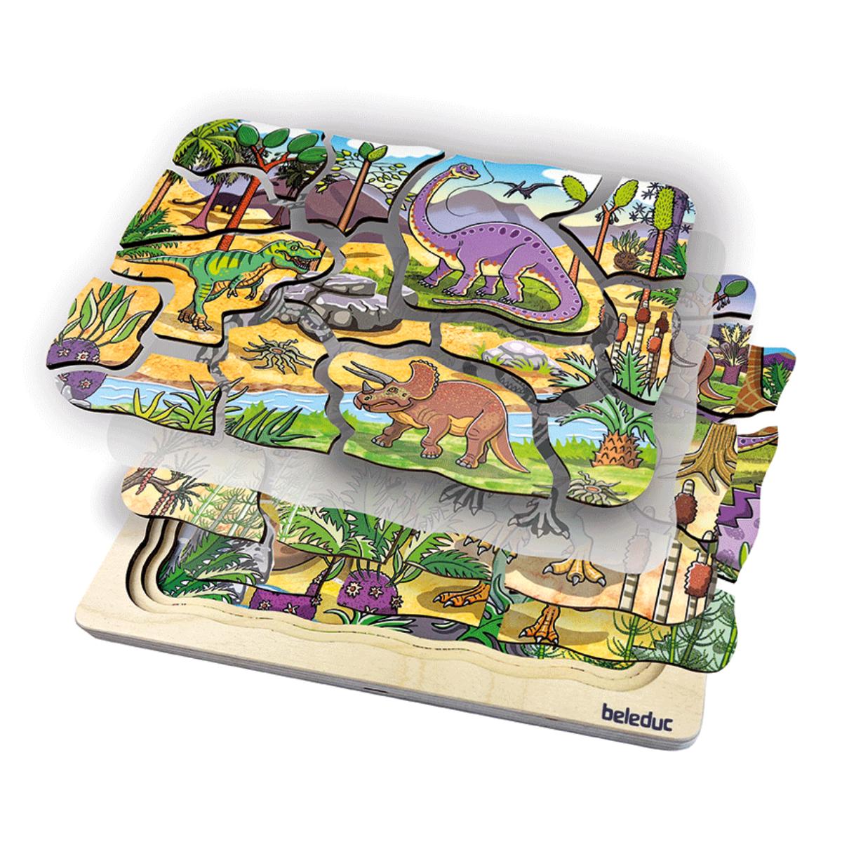 Puzzle multiniveaux Dinosaures Beleduc